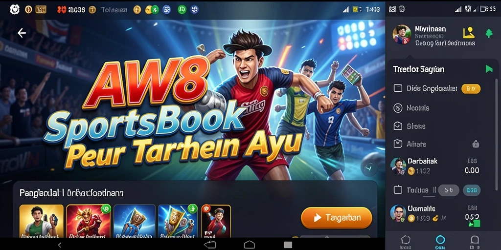 Tangkapan layar menunjukkan pengalaman taruhan yang seru di AW8.