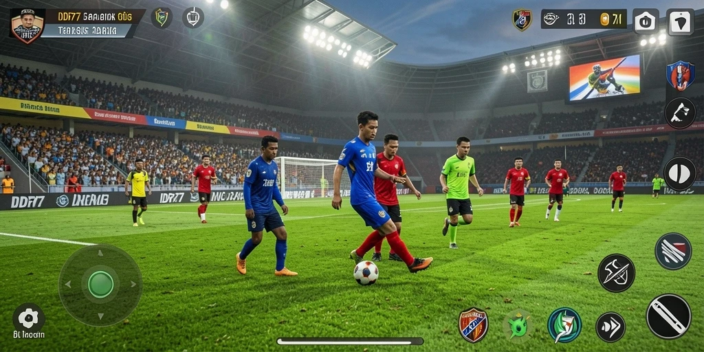 Screenshot gameplay seru dari game sepak bola IDR77.