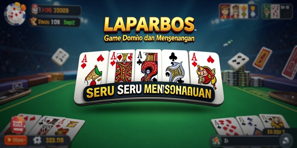 Screenshot gameplay LAPARBOS yang menampilkan suasana permainan domino yang seru.