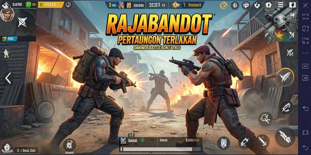 Tampilan epik dari gameplay Battle Royale di RAJABANDOT.