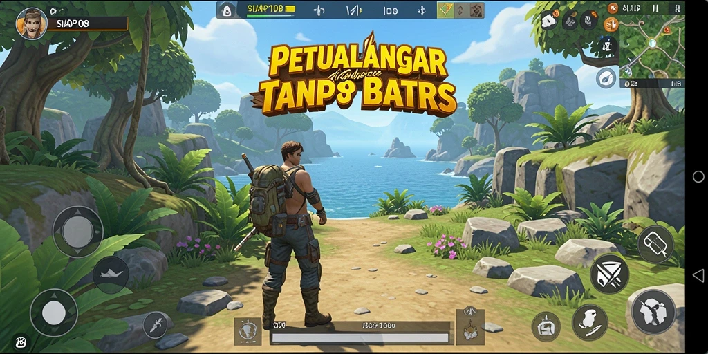 Screenshot gameplay SIAP108 menampilkan petualangan seru di dunia terbuka.