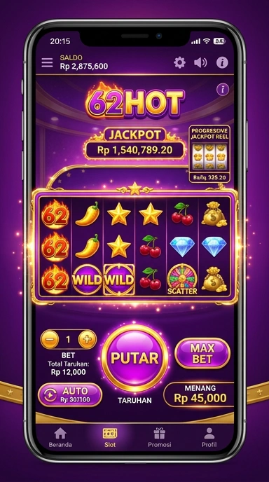 Antarmuka modern 62hot mempermudah pengguna dalam menemukan aplikasi.